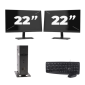 Atrust t176 USFF - Intel Atom x5-E8000 - 8GB RAM - 256GB SSD - Windows 11 + 2x 22 ίντσες Monitor