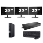 Dell OptiPlex 7070 Micro USFF - Intel Core i3-9th Generation - 8GB RAM - 256GB SSD - Windows 11 + 3x 27 inch Monitor
