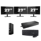 Dell OptiPlex 7080 USFF - Intel Core i3-10th Generation - 8GB RAM - 256GB SSD - Windows 11 + 3x 27 inch Monitor