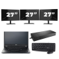 Fujitsu LIFEBOOK E5410 - Intel Core i3-10e Generatie - 14 inch - 8GB RAM - 256GB SSD - Windows 11 Home + 3x 27 inch Monitor