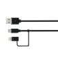 Καλώδιο δεδομένων Goji 2in1 MFI Lightning & microUSB 1m Μαύρο