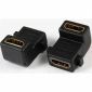 Προσαρμογέας HDMI F/F 90° επίχρυσο με οπή στερέωσης 2*