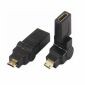 Mini HDMI αρσενικό σε HDMI θηλυκό 360 μοιρών 90 γωνιακό περιστρεφόμενο προσαρμογέα, επιχρυσωμένο