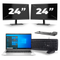 HP EliteBook 830 G8 - Intel Core i5 11ης γενιάς - 13 ίντσες - 16GB RAM - 256GB SSD - Windows 11 + 2x Οθόνη 24 ιντσών