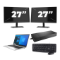 HP EliteBook 830 G8 - Intel Core i5 11ης γενιάς - 13 ίντσες - 16GB RAM - 256GB SSD - Windows 11 Home + 2x Οθόνη 27 ιντσών