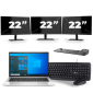 HP EliteBook 830 G8 - Intel Core i5 11ης γενιάς - 13 ίντσες - 16GB RAM - 256GB SSD - Windows 11 + 3x Οθόνη 22 ιντσών