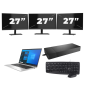 HP EliteBook 830 G8 - Intel Core i5 11ης γενιάς - 13 ίντσες - 16GB RAM - 256GB SSD - Windows 11 Home + 3x Οθόνη 27 ιντσών