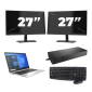 HP EliteBook 840 G8 - Intel Core i7 11ης γενιάς - 14 ίντσες - 16GB RAM - 256GB SSD - Windows 11 Home + 2x Οθόνη 27 ιντσών