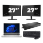 HP ProBook 440 G9 - Intel Core i3 12ης γενιάς - 14 ίντσες - 16GB RAM - 256GB SSD - Windows 11 Home + 2x Οθόνη 27 ιντσών