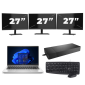 HP ProBook 440 G9 - Intel Core i3 12ης γενιάς - 14 ίντσες - 16GB RAM - 256GB SSD - Windows 11 Home + 3x Οθόνη 27 ιντσών