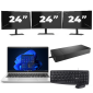 HP ProBook 445 G8 - AMD Ryzen 3 5400U - 14 ίντσες - 16GB RAM - 256GB SSD - Windows 11 + 3x Οθόνη 24 ιντσών