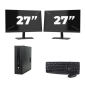 HP ProDesk 600 G2 USFF - Intel Core i5-6th Generation - 8GB RAM - 256GB SSD - Windows 11 + 2x 27 inch Monitor