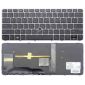 Πληκτρολόγιο φορητού υπολογιστή για HP EliteBook 725 G3 820 G3 με pointstick με ασημί πλαίσιο