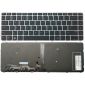 Πληκτρολόγιο φορητού υπολογιστή για HP EliteBook Folio 1040 G3 με οπίσθιο φωτισμό σε ασημί πλαίσιο