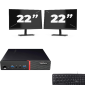 Lenovo ThinkCentre M700 USFF - Intel Core i5-6ης γενιάς - 8GB RAM - 256GB SSD - Windows 11 + 2x 22 ίντσα Monitor