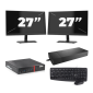 Lenovo ThinkCentre M700 USFF - Intel Core i3-6th Generation - 8GB RAM - 256GB SSD - Windows 11 + 2x 27 inch Monitor