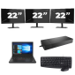 Lenovo ThinkPad A485 - AMD Ryzen 5 2500U - 14 ίντσες - 8GB RAM - 256GB SSD - Windows 11 Home + 3x 22 ίντσες Monitor