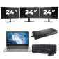 Lenovo ThinkPad T14 Gen 1 - AMD Ryzen 5 PRO 4650U - 14 ίντσες - 8GB RAM - 256GB SSD - Windows 11 Home + 3 οθόνες 24 ιντσών