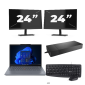 Lenovo ThinkPad X13 - AMD Ryzen 3 PRO 4450U - 13 ίντσα - 8GB RAM - 256GB SSD - Windows 11 Home + 2x 24 ίντσα Monitor