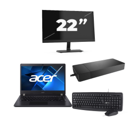 Acer TravelMate P214-53 - Intel Core i3 11ης γενιάς - 14 ίντσες - 16GB RAM - 256GB SSD - Windows 11 Home + 1x Οθόνη 22 ιντσών
