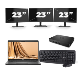 Dell Latitude 5401 - Intel Core i7-9st Generation - 14 ιντσών - 8GB RAM - 256GB SSD - Windows 11 + 3x 23 ιντσών οθόνη
