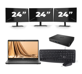 Dell Latitude 5401 - Intel Core i7-9st Generation - 14 ιντσών - 8GB RAM - 256GB SSD - Windows 11 + 3x 24 ιντσών οθόνη