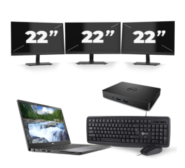 Dell Latitude 7300 - Intel Core i7-8th Generation - 13 ιντσών - 8GB RAM - 256GB SSD - Windows 11 + 3x 22 ιντσών οθόνη