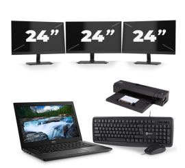 Dell Latitude 7390 - Intel Core i7-8th Generation - 13 ιντσών - 8GB RAM - 256GB SSD - Windows 11 + 3x 24 ιντσών οθόνη