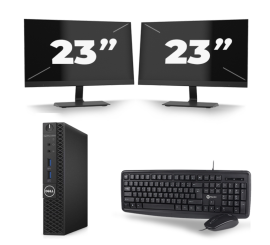 Dell OptiPlex 3070 Micro USFF - Intel Core i3-9ης γενιάς - 8GB RAM - 256GB SSD - Windows 11 + 2x 23 inch Οθόνη
