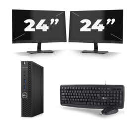 Dell OptiPlex 3070 Micro USFF - Intel Core i3-9ης γενιάς - 8GB RAM - 256GB SSD - Windows 11 + 2x 24 inch Οθόνη