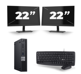 Dell Optiplex 7070 Micro USFF - Intel Core I5-9St Generation - 8GB RAM - 256GB SSD - Windows 11 + 2x 22 ιντσών οθόνη
