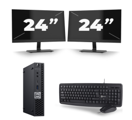 Dell Optiplex 7070 Micro USFF - Intel Core i5-9st Generation - 8GB RAM - 256GB SSD - Windows 11 + 2x 24 ιντσών οθόνη