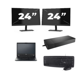 Fujitsu Lifebook E5410 - Intel Core i5-10th Generation - 14 ιντσών - 8GB RAM - 256GB SSD - Windows 11 Home + 2x 24 ιντσών οθόνη