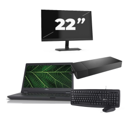 Fujitsu LIFEBOOK E5411 - Intel Core i5 11ης γενιάς - 14 ίντσες - 16GB RAM - 256GB SSD - Windows 11 Home + 1x Οθόνη 22 ιντσών