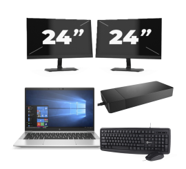 HP Elitebook 830 G7 - Intel Core i7-10th Generation - 13 ιντσών - 8GB RAM - 256GB SSD - Windows 11 + 2x 24 ιντσών οθόνη