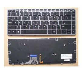 Πληκτρολόγιο φορητού υπολογιστή για HP EliteBook Folio 1040 G1 1040 G2 με οπίσθιο φωτισμό ασημί πλαίσιο
