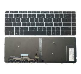 Πληκτρολόγιο φορητού υπολογιστή για HP EliteBook Folio 1040 G3 με οπίσθιο φωτισμό σε ασημί πλαίσιο