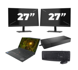 Lenovo ThinkPad E14 Gen 2 - Intel Core i3 11ης γενιάς - 14 ίντσες - 8GB RAM - 256GB SSD - Windows 11 Home + 2x Οθόνη 27 ιντσών
