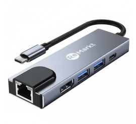 USB-C σε HDMI 4K + Ethernet + USB 3.0 (x2) + προσαρμογέας USB-C