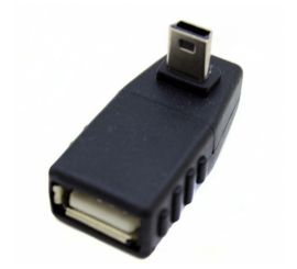 Προσαρμογέας USB A Female σε Mini USB Male, γωνία 90°