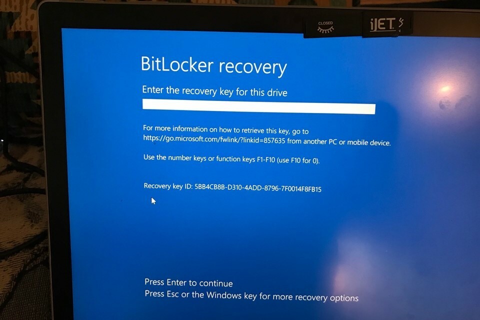 windows bitllocker πρόβλημα σε laptop